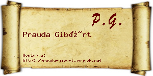 Prauda Gibárt névjegykártya
